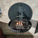 Rustic 80cm Wood Burning Fire Pits Wall Mounted Barbecue Grill Corten Steel Wall