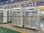 Two Doors Glass Door Vertical Upright Chiller Display Deep Freezer Price For