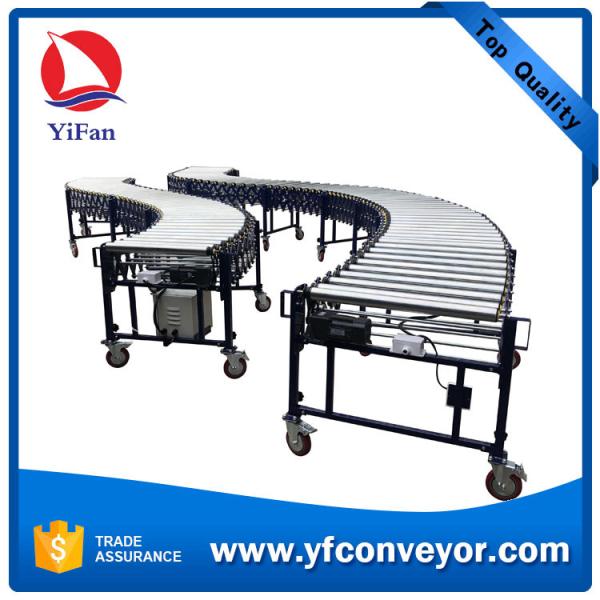 Good price electric power retractable flexible expandable roller conveyor for