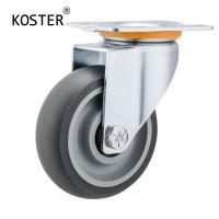 Buy cheap Industry Trolley Furniture TPR Soft Grey Rubber Plate Swivel Caster Wheels 3 4 5 Inch product
