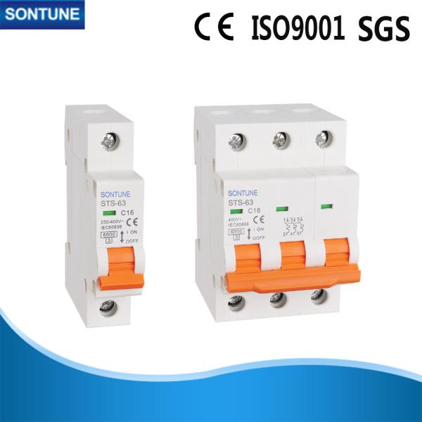 Buy cheap IEC60898 Standard MCB Circuit Breaker Sts-63 1p 3p 4.5KA from wholesalers