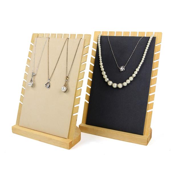 Buy cheap Notched-Edge Wooden Pendant Display Panel Stand Necklace Exhibition Holder from wholesalers