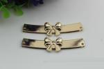 OEM zinc alloy light gold bow-knot shape purse decorative metal corner 65 mm