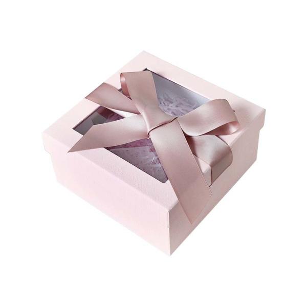 Buy cheap Customized Square Recentage Pink Gift Box With Ribbon from wholesalers