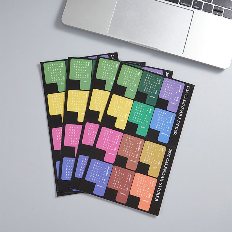Calendar Stickers Monthly Planner Gift for Journal Notebook Agenda Style Memo Pads