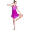 Buy cheap Lyrical Ballet Dance Costumes Teal Magenta Confetti Sequin Bodice Dress from wholesalers