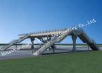Metal Prefabricated Pedestrian Bridges Skywalk Handrail Metal Above Road City