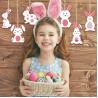 Buy cheap Easter Unfinished Wood Bunny Cutouts, Hanging Rabbit Cutouts Rabbit Shape Craft Tags Wooden Pendant Ornaments from wholesalers