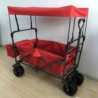 Buy cheap PVC Fabric Large Collapsible Wagon Utility Portable Beach Wagon With Cover Red product