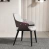 Buy cheap Hollowed Out Back Metal Restaurant Chair With Leather Upholstered from wholesalers