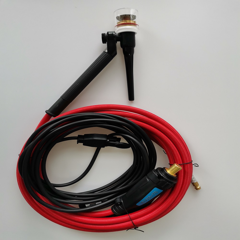 Upper WT-17 10-25EU Gas Argon Tig Torch Air-cooled Welding Gun for Metal Welding Black Red