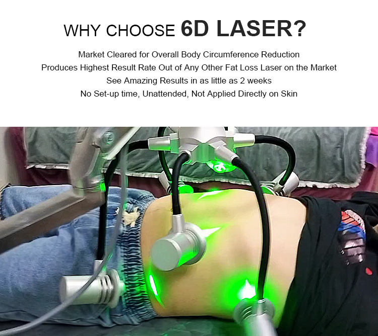 Green Red Wavelength Laser Therapy Machine 6D Slim Lipo Machines