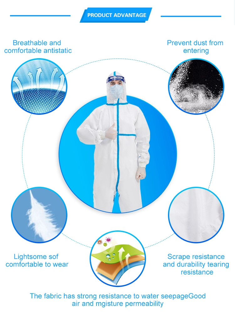 hospital Disposable Protective Coverall High Breathability