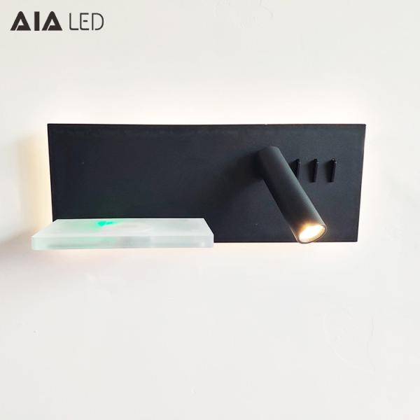 Buy cheap Wireless charging usb LED bedside reading light/inside led wall light headboard wall light for hotel from wholesalers