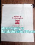 biodegradable Customized Poly Plastic Drawstring Hotel Laundry Bag, Hotel