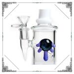 Mini White Glass Smoking Water Pipe , Puper Mouth Tobacco Tube Glass