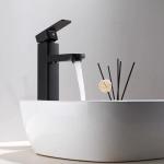 Deck Mount 304 Stainless Steel Bathroom Faucet Hotel Square Sink Tap