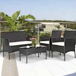 Wicker Outdoor Corner Sofa Set Rattan Garden Chair With Metal Legs