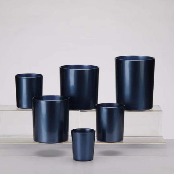 Buy cheap 13.5cm Round Glass Jar Candle Holders Lead Free Soda Lime Glass from wholesalers