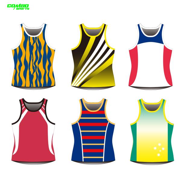 Full Sublimation Print BSCI Athletic Teamwear Womens Running Singlet For