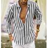 Buy cheap Small Quantity Clothing Production Men'S Long Sleeve Casual Striped Shirt from wholesalers