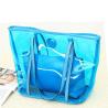 Buy cheap Transparent Ladies Tote Bags Clear PVC Handbags , Orange / Red / Blue from wholesalers