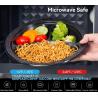 Buy cheap Reusable Plastic Plates, 9 Inch 150 Pack Food Grade Material BPA Free Black Dinner Plates from wholesalers