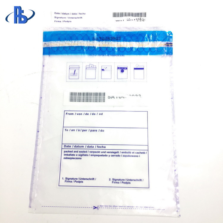 Plastic Tamper Evident Security Bags Eco Friendly For Transportation Company