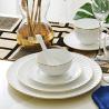 Buy cheap Gold line White Bone china embossed tableware Wedding Ceramic charger plate Dinner plate dish bowl mug coffee cup freely from wholesalers
