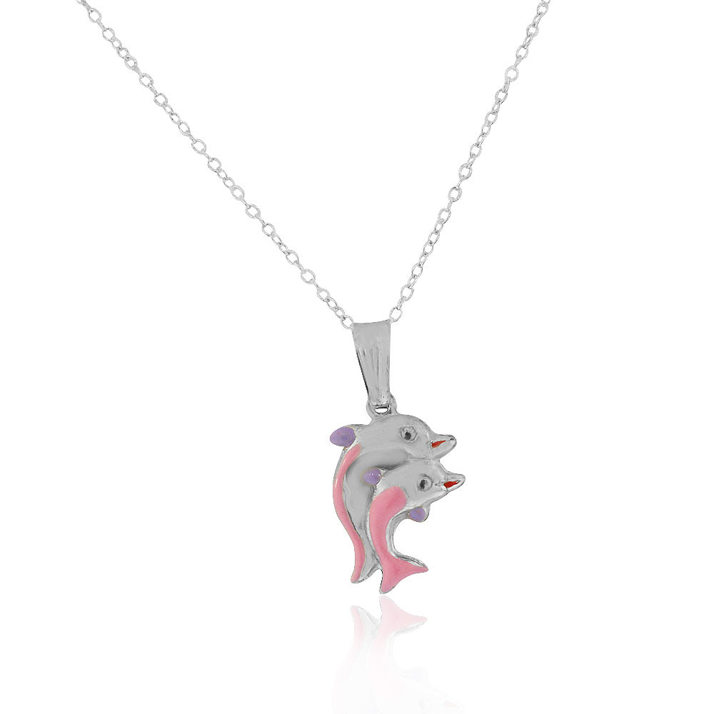 Carat in Karats Sterling Silver Antiqued Rhodium-Plated Lobster Clasp Pendant With Sterling Silver Cable Chain Necklace
