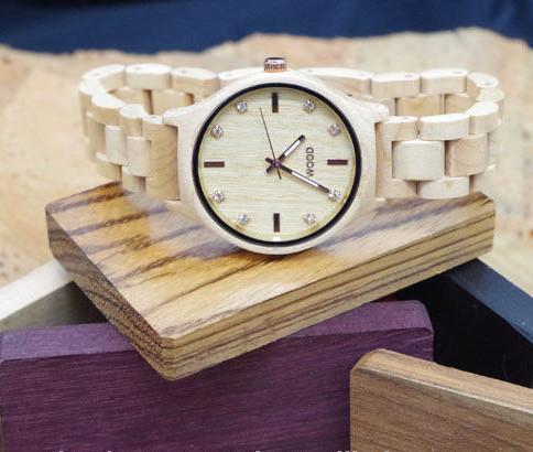 Buy cheap Bamboo Ebony Wooden Wrist Watch With Wood Diamond Dial White from wholesalers