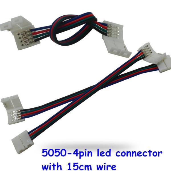 Buy cheap Led Strip Light Connectors 4 Pin 10mm Width Led Accessory Solderless Extension Cable Wire from wholesalers