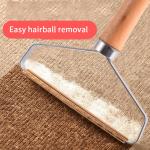 Pet Hair Remover Brush Wooden Handle Grooming Products Stainless Steel Cleaning