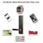 Gray Front Door Security Lock Intelligent Brushed Finish Zinc Plated Parts
