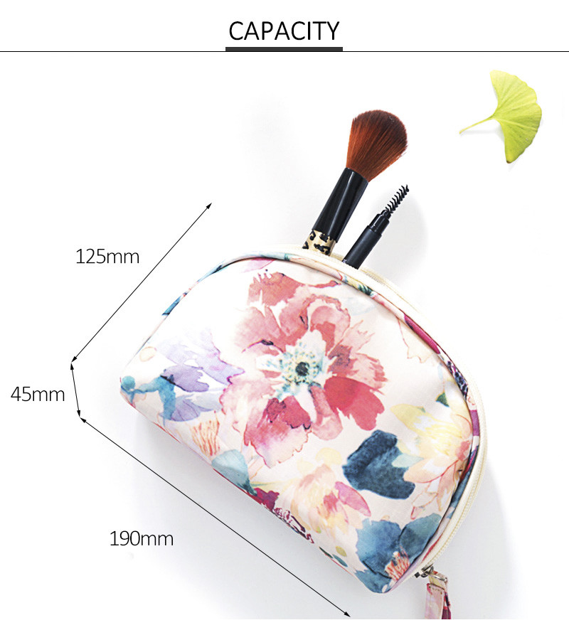 Half Moon Cosmetic Makeup Bag