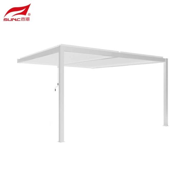 Buy cheap SUNC 3x3m Wall-mounted Aluminium Manual Louvered Pergola Outdoor Windproof Sun Protection from wholesalers