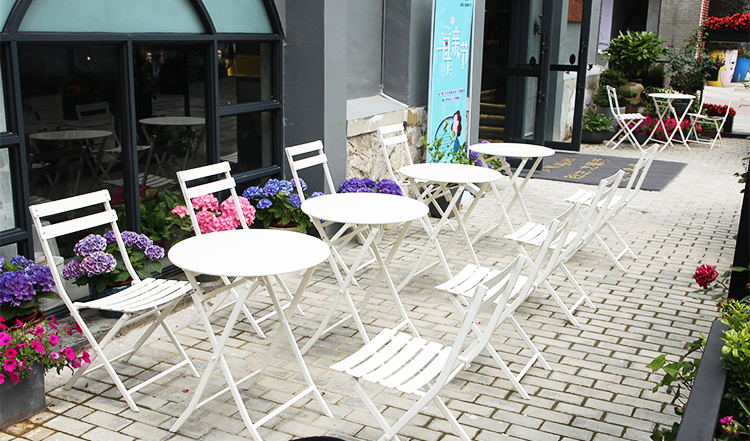Traditional Charm Contemporary Function Folding Table and Chair Set for Courtyard