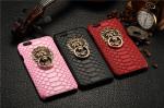 Latest Hot Selling New Design Snake Skin Lion Head Ring Stander pu mobile phone