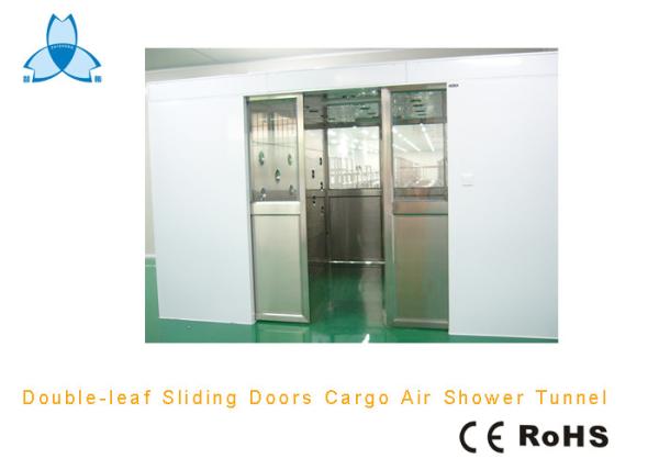 White Stainless Steel Air Shower With Electric Interlocked Locks , 22-25m/s Wind