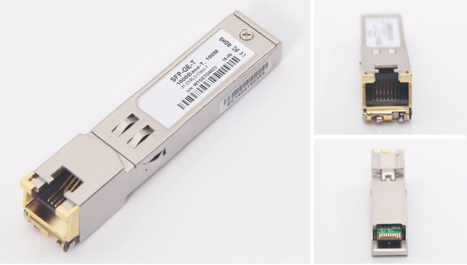 Single Fiber SFP Copper Gigabit Transceiver Module Rj45 1000BASE-T For CAT6 CAT7