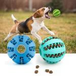 Pet Dog Rubber Treat Dispensing Ball Hiding Food Puzzle Bite Interactive Pet