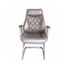 Buy cheap High Back Antique Retro Leather Office Desk Chair With Arms No Wheels from wholesalers