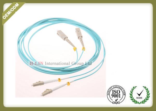 Buy cheap LC - SC OM3 Fiber Optic Patch Cord Multimode Duplex 30m 50/125 10Gb Aqua from wholesalers