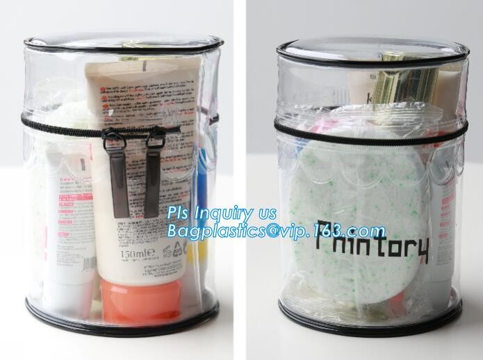 zipper bag promotional gift bag, square barrel thickened plastic storage bag factory wholesale, barrel pin clear small m