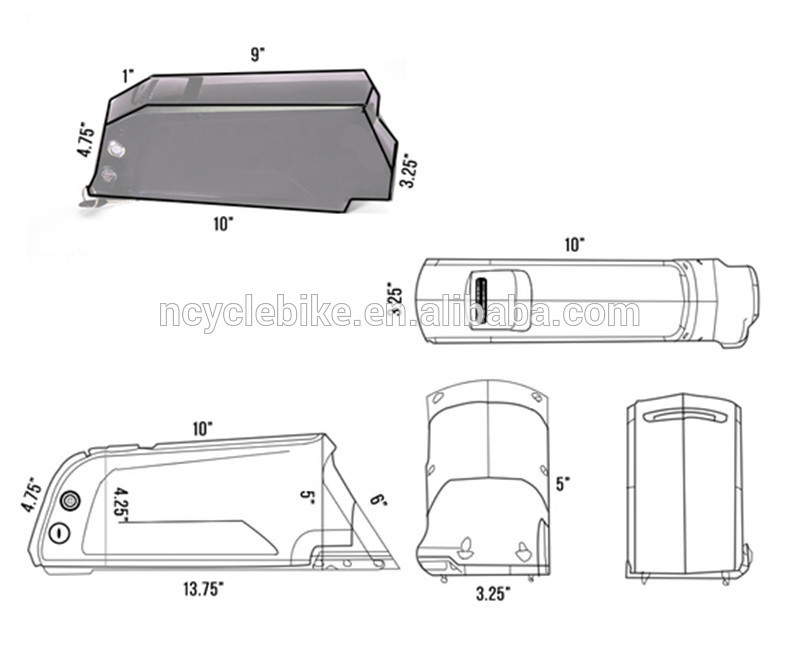 Rechargeable Electric Bicycle Battery Packs , 36 Volt Lithium Ion Battery
