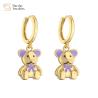 Buy cheap Cute Colorful Enamel Elephant Bear Mushroom Pendant Charm Hoop Earrings 18k from wholesalers