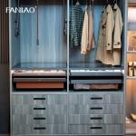 Solid Wood Customized Wardrobe Closet Modern Walk In Closet with Dress Mirror