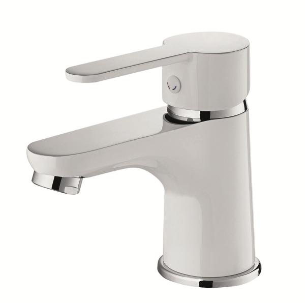 Buy cheap Single Lever Wash Basin Faucet ceramic cartridge chrome/White Bathroom tap from wholesalers