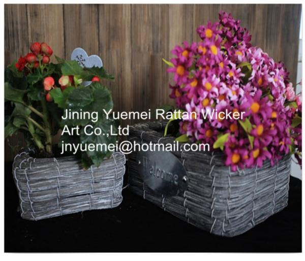 Buy cheap 2016 new style wicker garden baskets square shape willow plant basket from wholesalers