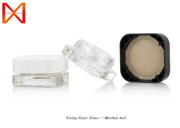 Buy cheap Fancy Luxury Glass Cosmetic Jars 1 Oz 3ml 5ml 7ml 9ml Small Square Jar from wholesalers